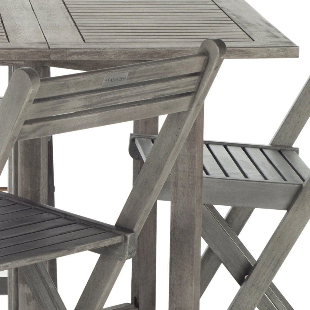 SAFAVIEH Outdoor Brandy 5-Piece Outdoor Dining Table Set - 43Wx35Dx29H