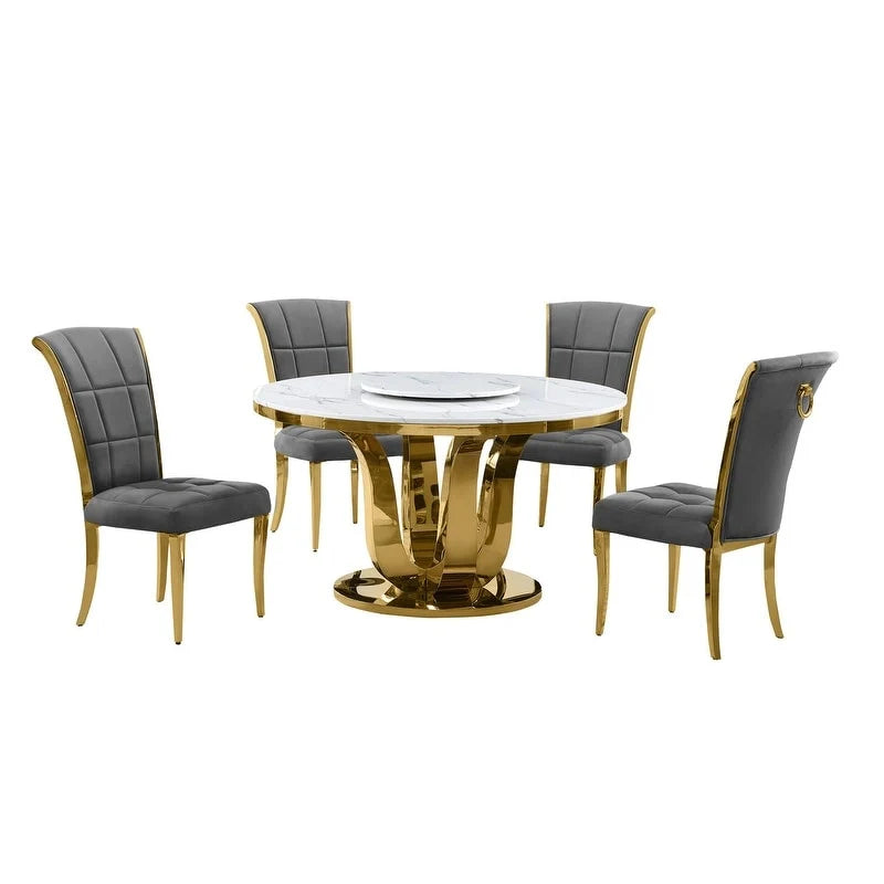 Best Quality Furniture D325-SC324-7 5 Piece Round Dining Set