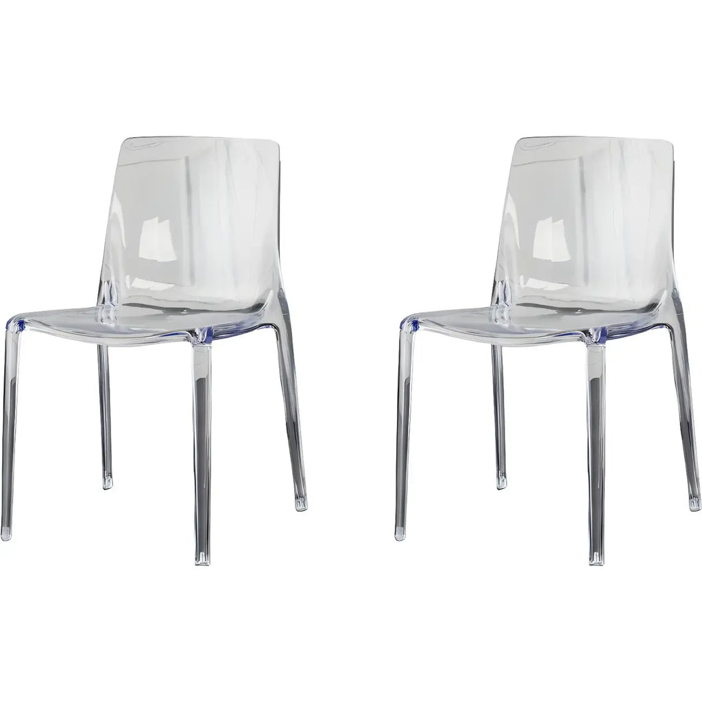 Amber Acrylic Armless Low Back Dining Chair