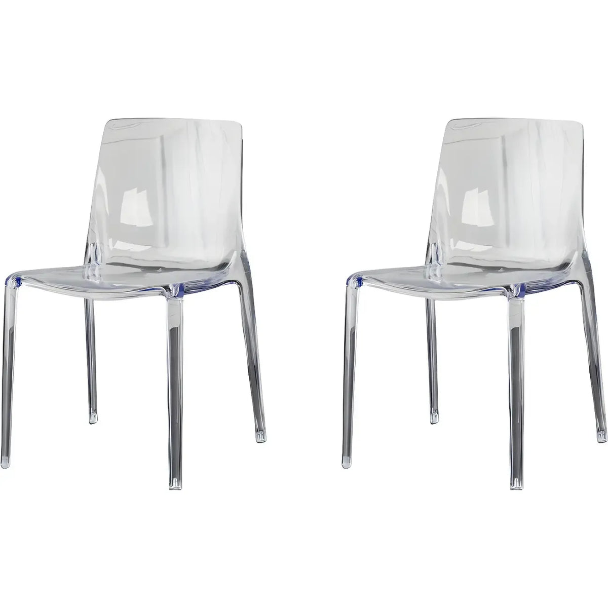 Amber Acrylic Armless Low Back Dining Chair