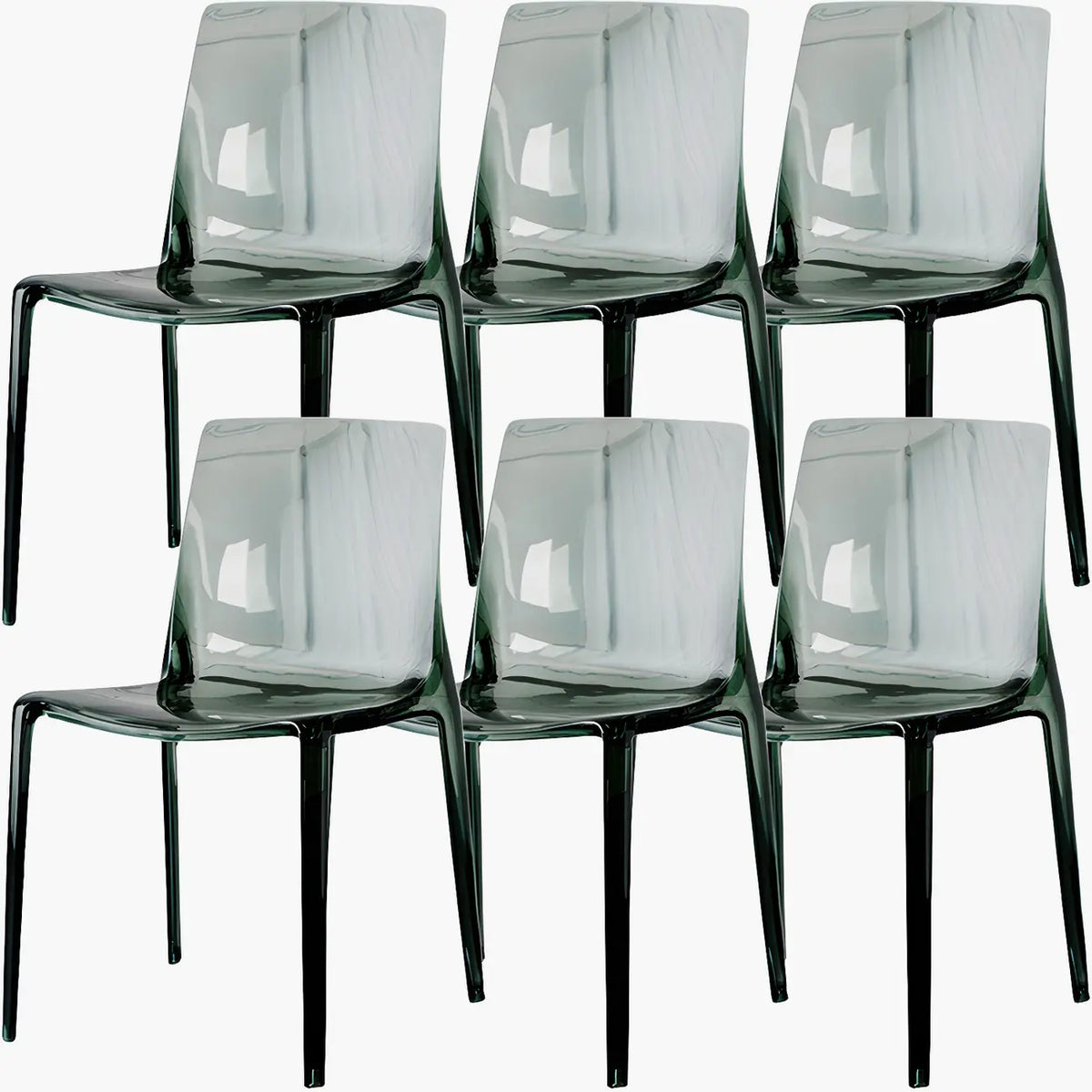 Amber Acrylic Armless Low Back Dining Chair