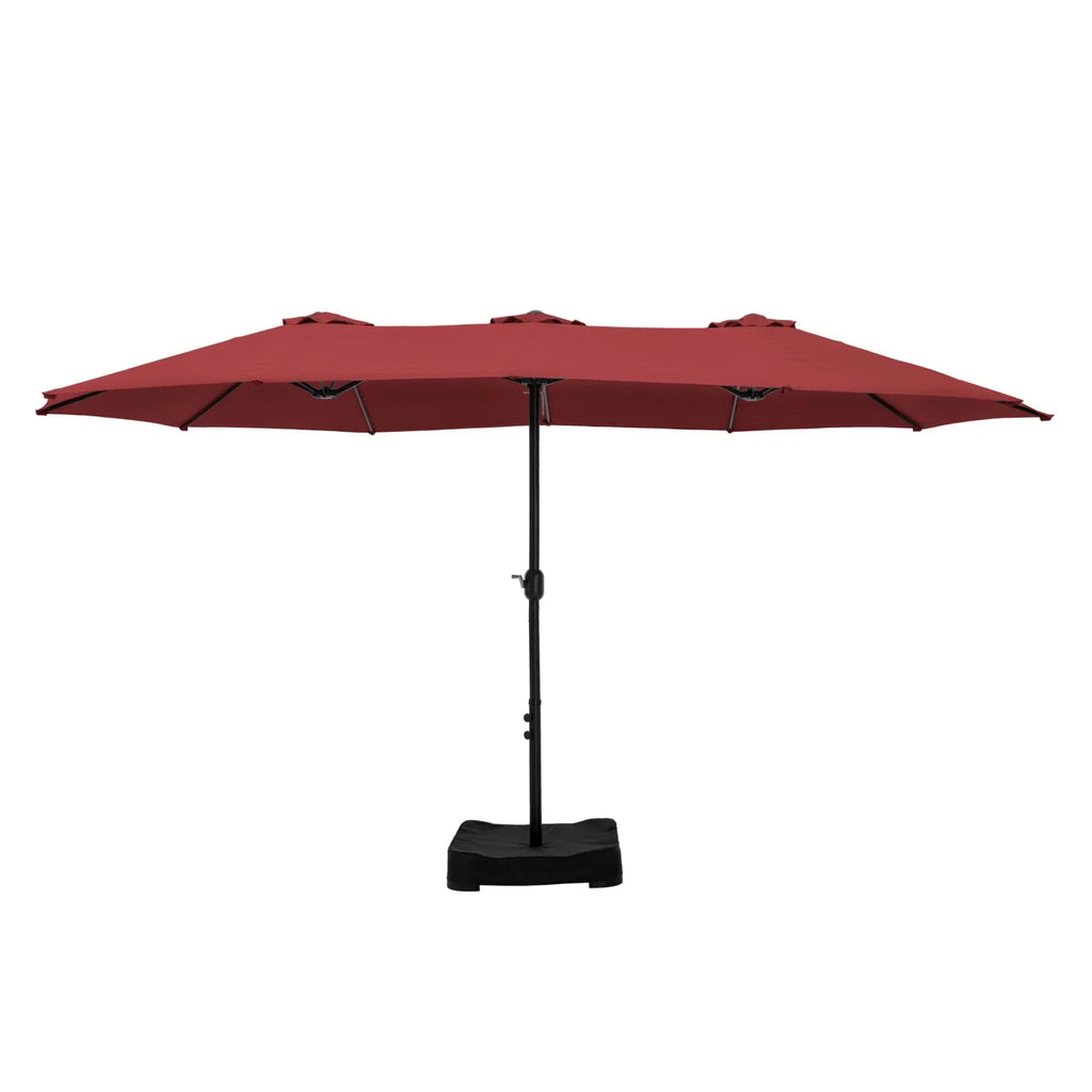 MAISON ARTS 15ft Double-Sided Patio Extra Large Twin Umbrella with Base Included