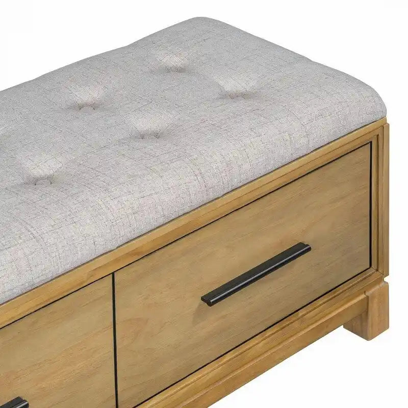 Shoe Bench with Removable Cushion and Hidden Storage for Entryway and Living Room Organization