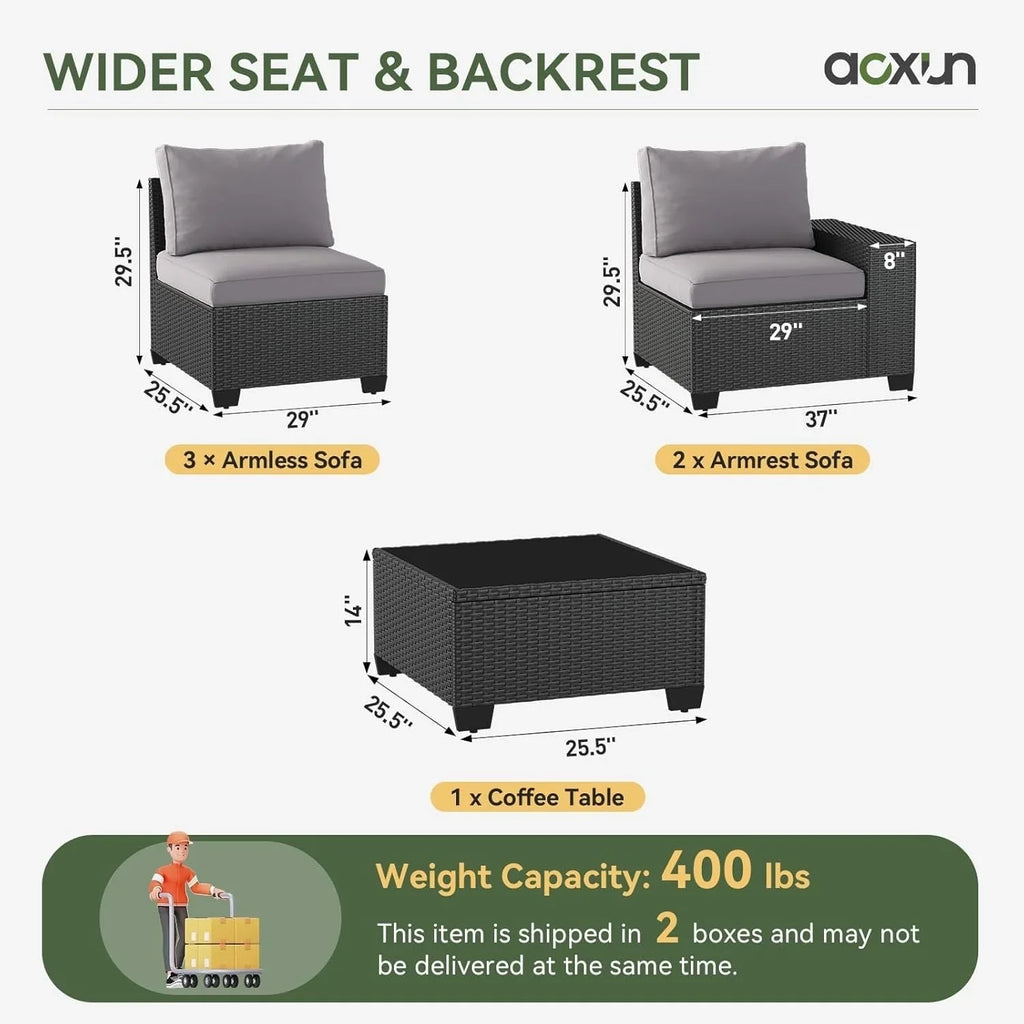 Outdoor Patio Furniture Sets with 4in Thicken Cushion