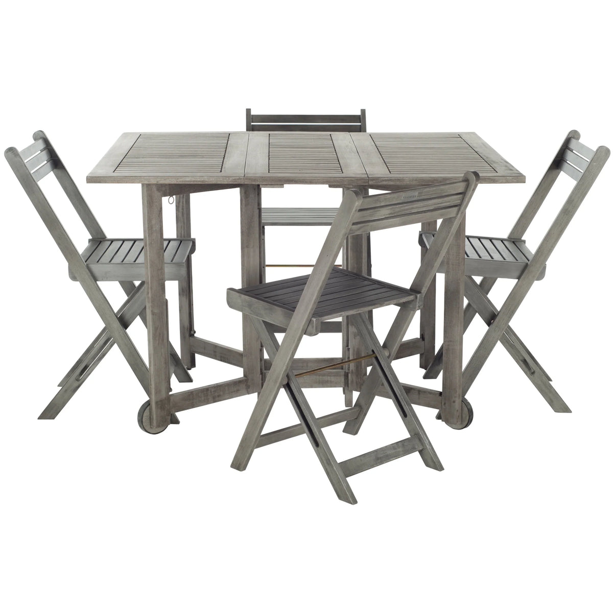 SAFAVIEH Outdoor Brandy 5-Piece Outdoor Dining Table Set - 43Wx35Dx29H