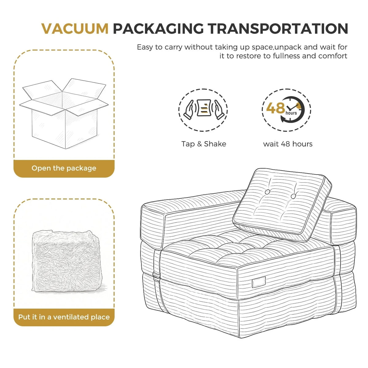Foldable Sofa Bed,L-Shaped Floor Sofa Couch