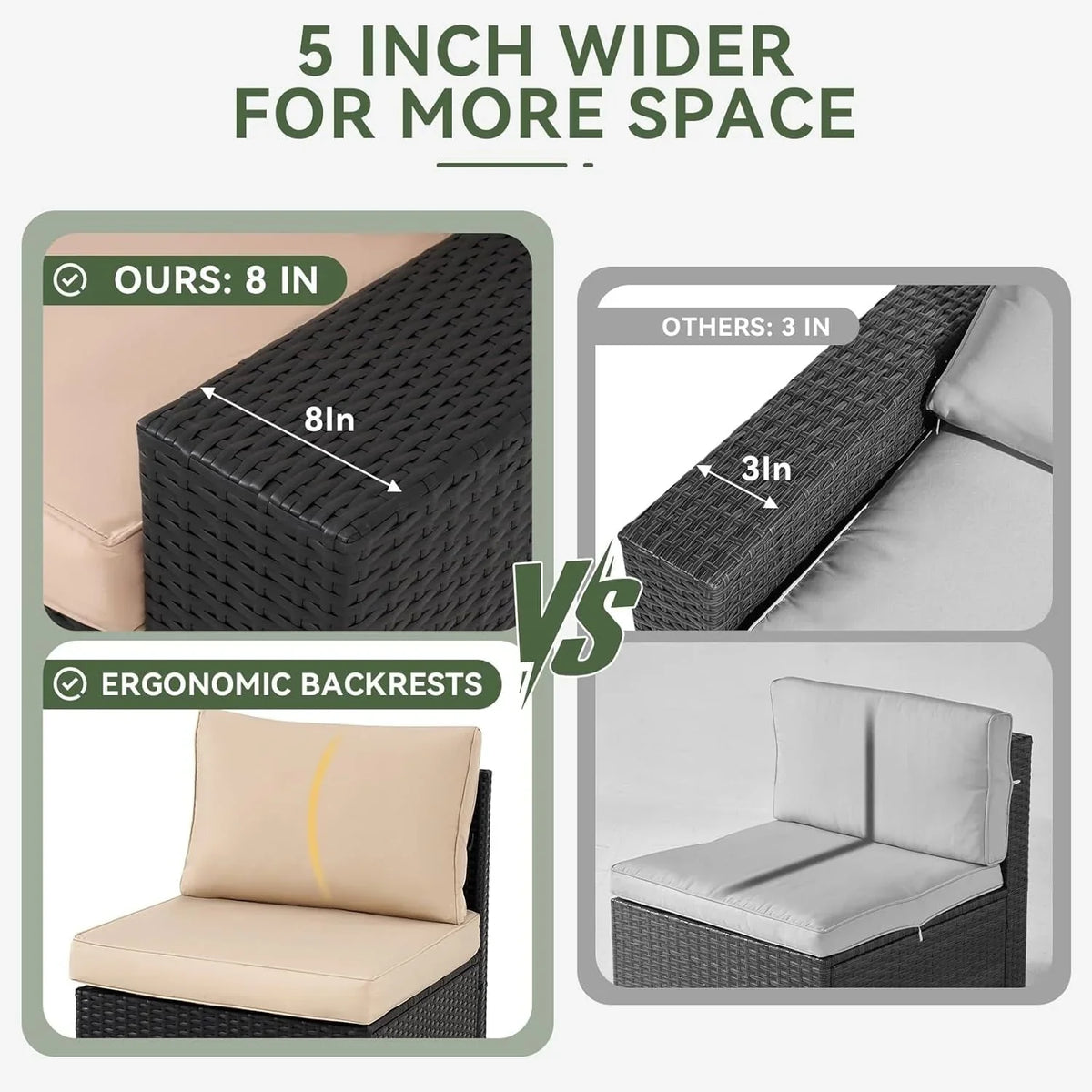 Outdoor Patio Furniture Sets with 4in Thicken Cushion