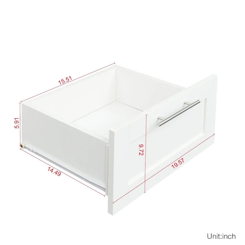 White Wood Wardrobe Armoire Storage Cabinet with Doors,Drawers,Hanging Rod