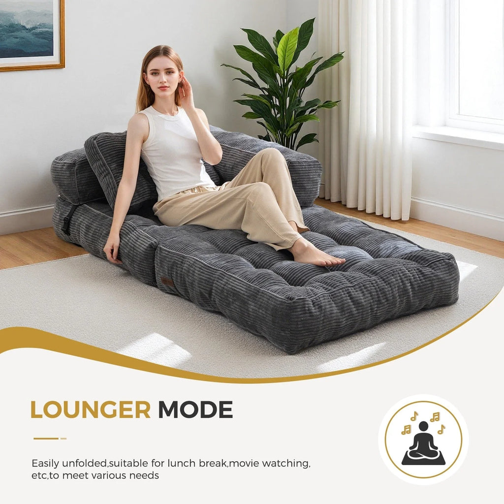 Foldable Sofa Bed,L-Shaped Floor Sofa Couch