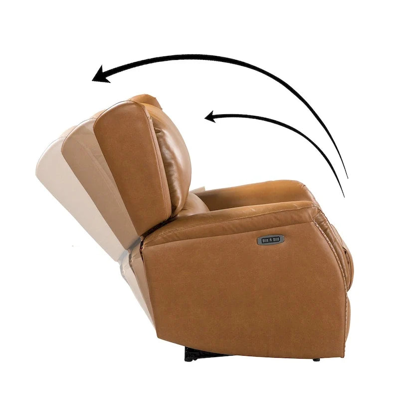 Eduardo Genuine Leather Power Recliner with USB Port Set of 2