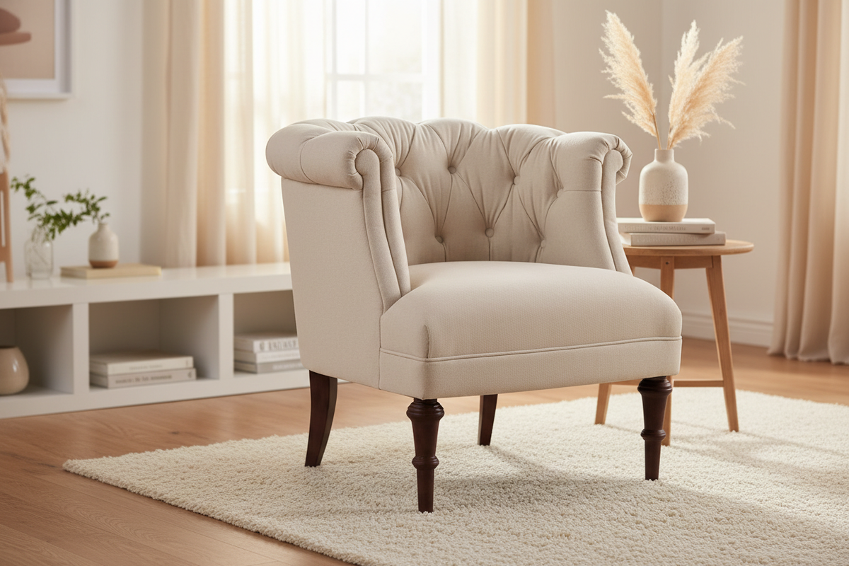 Mid-Century Accent Chair in Interior Scene