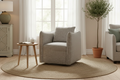 Woven Linen Swivel Chair - Interior Scene No Throw